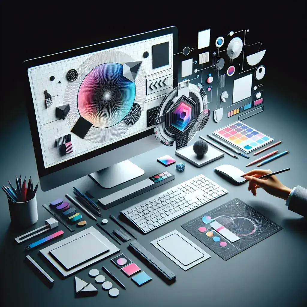 "Ejemplo de tarjeta de visita diseñada con inteligencia artificial, mostrando un diseño moderno y elegante con colores vibrantes y tipografía clara, representando la innovación en el diseño gráfico."
